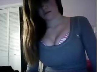Teen with big boobs teasing on omegle